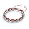 Blush Nocturne | Silver Hematite Skulls x Pink GloWeave | Macrame Bracelet